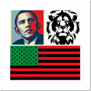 African American lion design Posters and Art